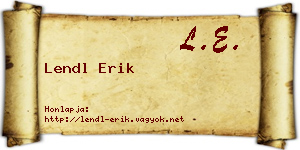 Lendl Erik névjegykártya